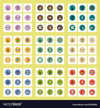 Collection of icons in flat style halloween stuff vector image