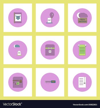 Collection of icons in flat style halloween theme vector image