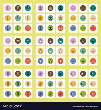 Collection of icons in flat style halloween theme vector image