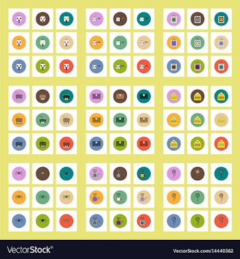 Collection of icons in flat style halloween theme vector image