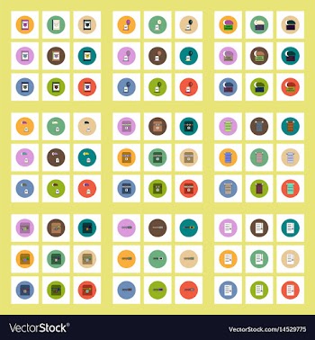 Collection of icons in flat style halloween theme vector image
