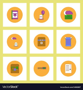 Collection of icons in flat style halloween theme vector image
