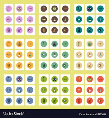 Collection of icons in flat style halloween theme vector image