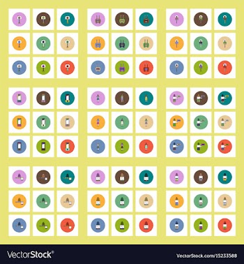 Collection of icons in flat style halloween theme vector image