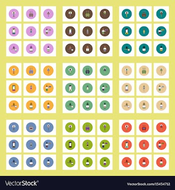Collection of icons in flat style halloween theme vector image