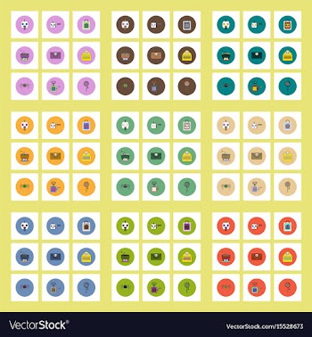 Collection of icons in flat style halloween theme vector image