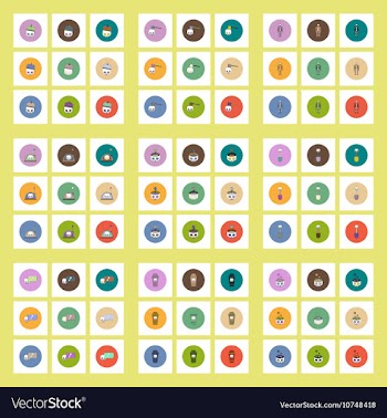 Collection of icons in flat style halloween vector image
