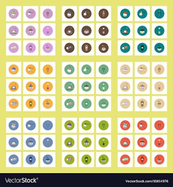 Collection of icons in flat style halloween vector image