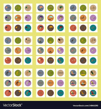 Collection of icons in flat style hurricane vector image