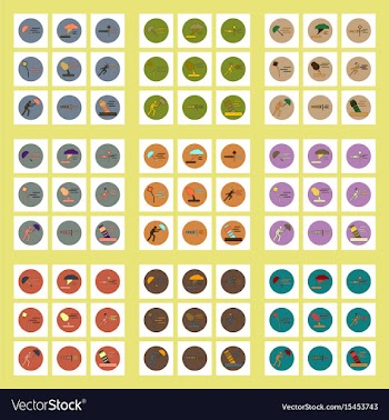 Collection of icons in flat style hurricane vector image
