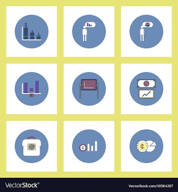 Collection of icons in flat style infographics and vector image