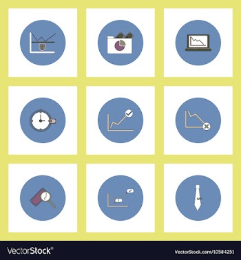 Collection of icons in flat style infographics and vector image