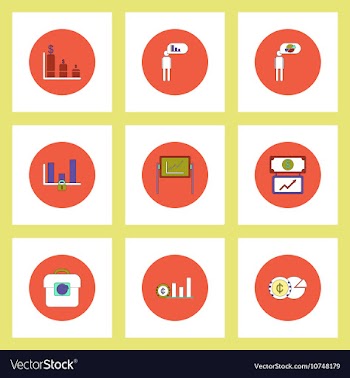 Collection of icons in flat style infographics and vector image