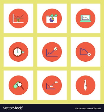 Collection of icons in flat style infographics and vector image