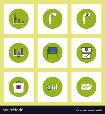 Collection of icons in flat style infographics and vector image