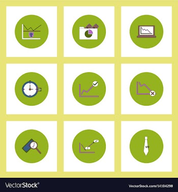 Collection of icons in flat style infographics and vector image