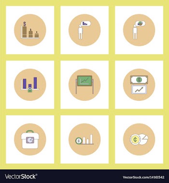 Collection of icons in flat style infographics and vector image