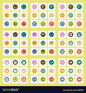 Collection of icons in flat style infographics and vector image
