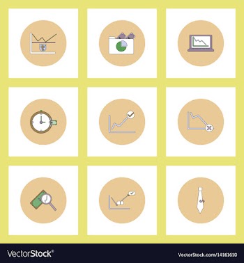 Collection of icons in flat style infographics and vector image