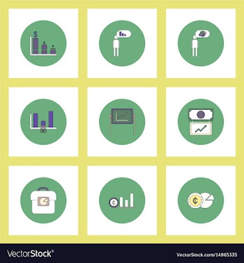 Collection of icons in flat style infographics and vector image