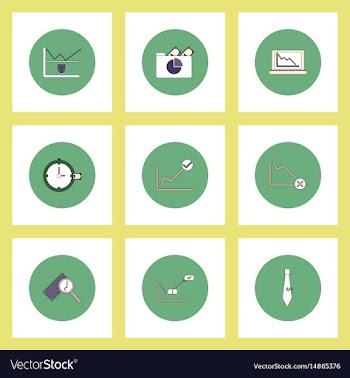 Collection of icons in flat style infographics and vector image