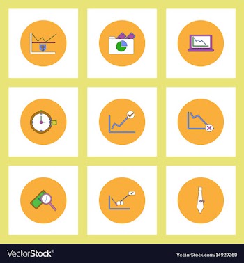Collection of icons in flat style infographics and vector image