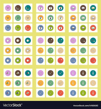 Collection of icons in flat style infographics and vector image