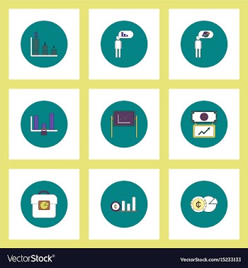 Collection of icons in flat style infographics and vector image