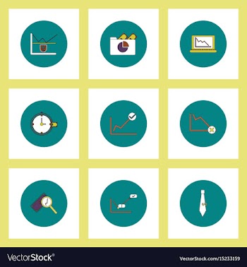Collection of icons in flat style infographics and vector image
