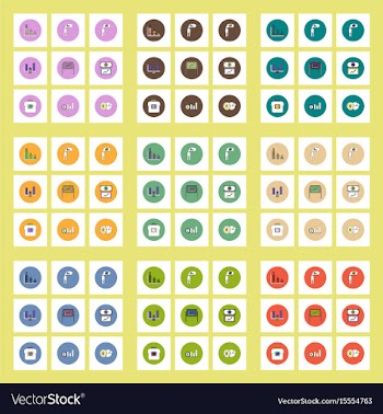 Collection of icons in flat style infographics and vector image