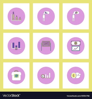 Collection of icons in flat style infographics and vector image