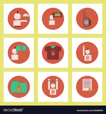 Collection of icons in flat style national vector image