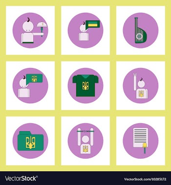 Collection of icons in flat style national vector image