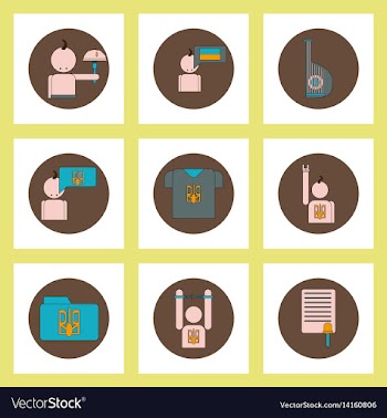 Collection of icons in flat style national vector image