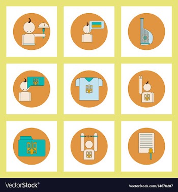 Collection of icons in flat style national vector image