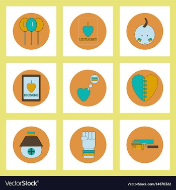 Collection of icons in flat style national vector image