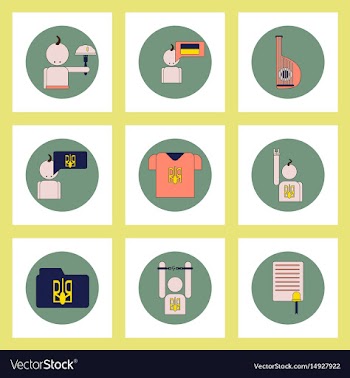 Collection of icons in flat style national vector image