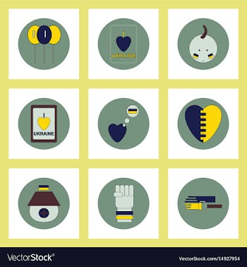 Collection of icons in flat style national vector image