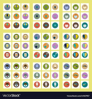 Collection of icons in flat style national vector image