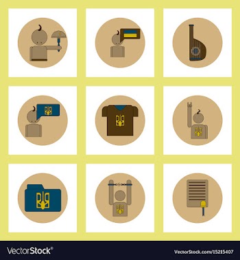 Collection of icons in flat style national vector image