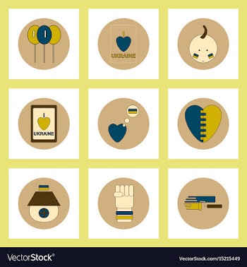 Collection of icons in flat style national vector image