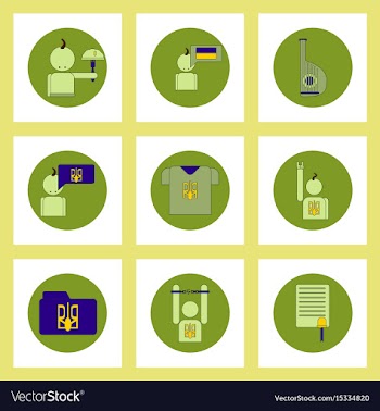 Collection of icons in flat style national vector image