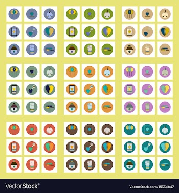 Collection of icons in flat style national vector image