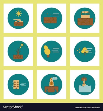 Collection of icons in flat style natural disaster vector image
