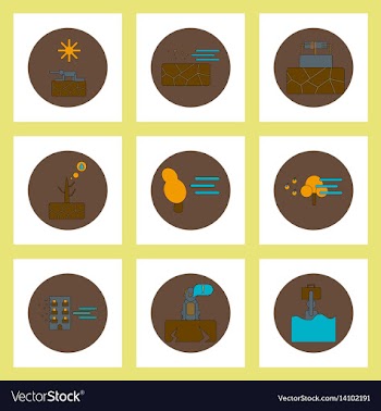 Collection of icons in flat style natural disaster vector image