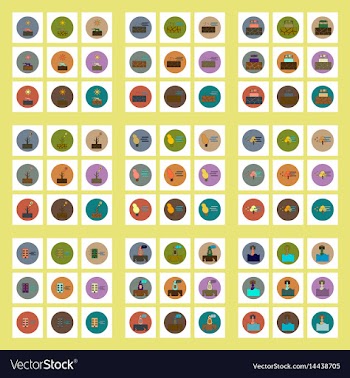 Collection of icons in flat style natural disaster vector image