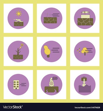 Collection of icons in flat style natural disaster vector image
