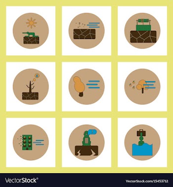 Collection of icons in flat style natural disaster vector image