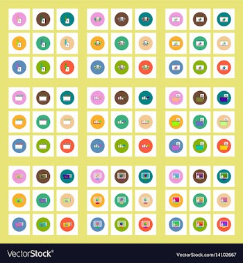 Collection of icons in flat style statistics items vector image