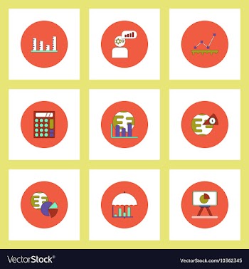 Collection of icons in flat style Statistics vector image